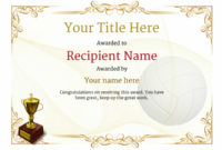 Free Volleyball Certificate Templates – Add Printable Badges pertaining to Unique Volleyball Tournament Certificate