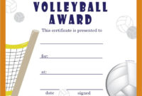 Free Volleyball Certificates | Trophycentral | Volleyball with Best Volleyball Participation Certificate