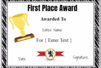Free Winner Certificate Template | Customize Online & Print for Quality First Place Award Certificate Template