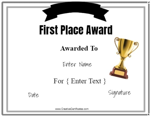 Free Winner Certificate Template | Customize Online &amp;amp; Print intended for First Place Award Certificate Template