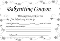 Free+Babysitting+Coupon+Template | Babysitting Coupon inside 7 Babysitting Gift Certificate Template Ideas