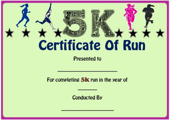 Fun Run Certificate Template : 14+ Editable Free Word in 5K Race Certificate Templates