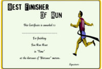 Fun Run Certificate Template : 14+ Editable Free Word throughout Marathon Certificate Template 7 Fun Run Designs