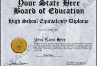 Ged Certificate Template Download (1) | Professional intended for Ged Certificate Template Download