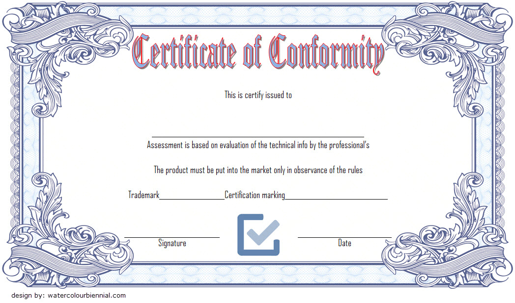 General Certificate Of Conformity Template Free | Two pertaining to New Certificate Of Conformity Template Ideas