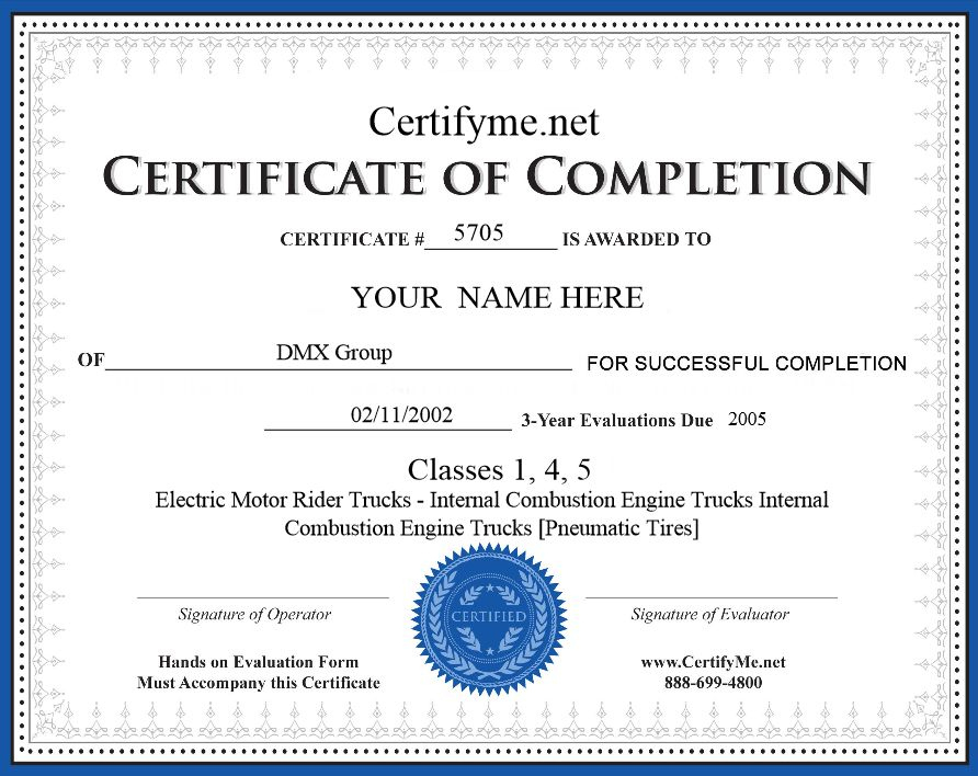 Get Your Osha Forklift Certification Card With Certifyme in Best Forklift Certification Card Template