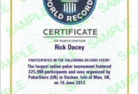 Get Your Own Guinness World Record Certificate – Pokerstars Blog regarding Fresh Guinness World Record Certificate Template