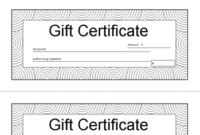Gift Certificate 8.5 X 14 (Black And White With Tracking Tab pertaining to Fresh Black And White Gift Certificate Template Free