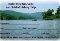 Gift Certificate For Our Guided Fishing Trips At Cotter for Quality Fishing Gift Certificate Template