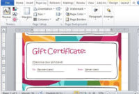Gift Certificate Maker Template For Word 2013 For Word 2013 inside Word 2013 Certificate Template