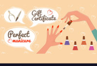 Gift Certificate Perfect Manicure Nail Salon Vector Image regarding Unique Nail Salon Gift Certificate