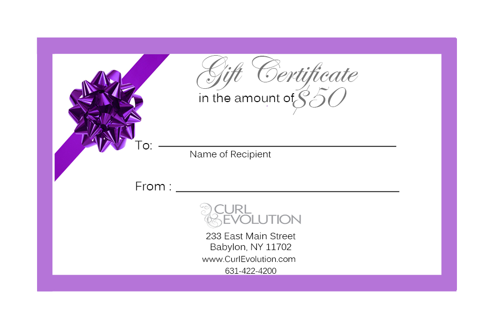 * Gift Certificate regarding Salon Gift Certificate