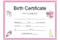 Girl Birth Certificate Template (6) – Templates Example within Fresh Girl Birth Certificate Template