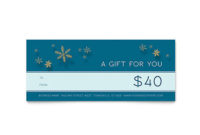Golden Snowflakes Gift Certificate Template Design throughout Publisher Gift Certificate Template