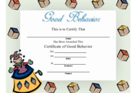 Good Behavior Certificate Printable Certificate pertaining to Good Behaviour Certificate Templates