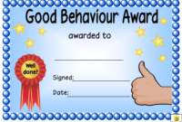 Good Behaviour Award Certificate Template Download Printable throughout Quality Good Behaviour Certificate Templates