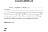 Good Conduct Certificate Template (1) | Professional for Good Conduct Certificate Template