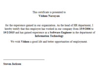 Good Conduct Certificate Template (2) – Templates Example within Fresh Good Conduct Certificate Template