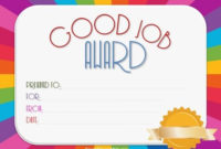 Good Job Certificate | Certificate Templates, Good Job in Good Job Certificate Template