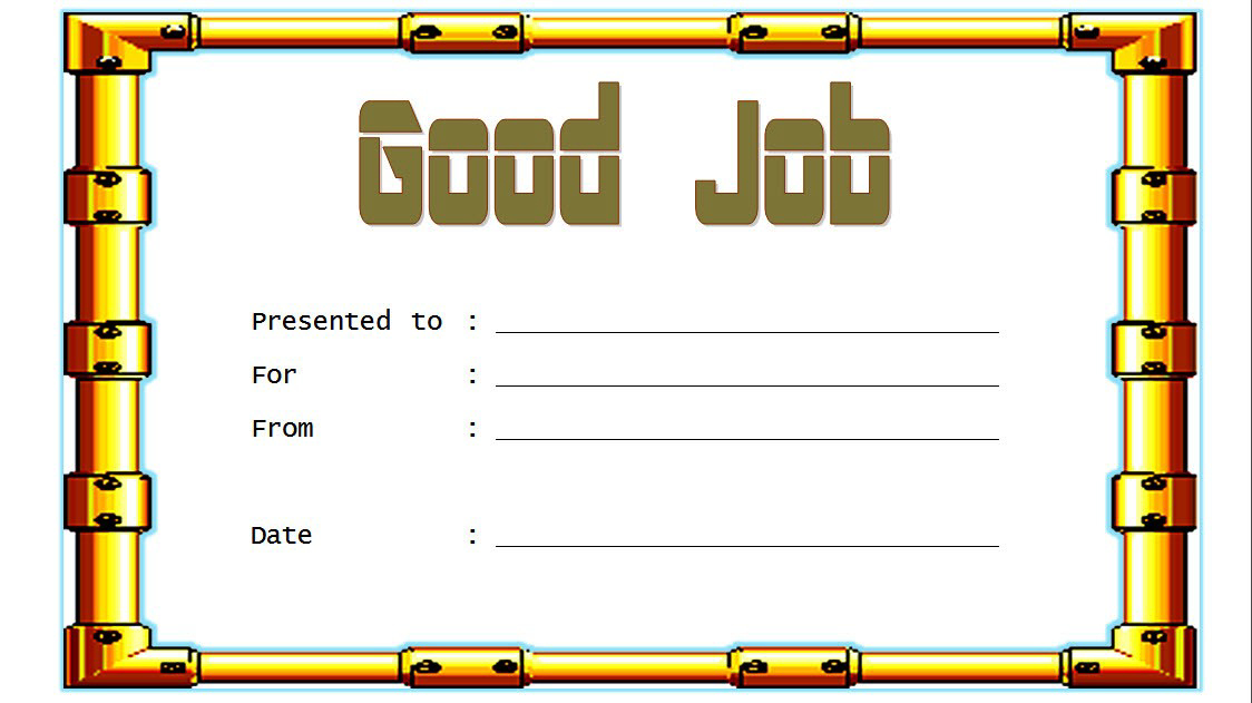 Good Job Certificate Template Free Download 3 In 2020 intended for Good Job Certificate Template