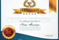 Graceful Certificate Template With  | Stock Vector throughout Best Qualification Certificate Template