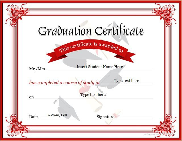 Graduation Certificate Template For Ms Word Download At Http regarding Best Professional Certificate Templates For Word