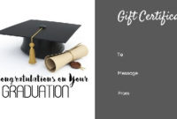 Graduation Gift Certificate Templates – 101 Gift Certificate in Unique Graduation Gift Certificate Template Free
