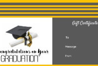 Graduation Gift Certificate Templates – 101 Gift Certificate with Unique Graduation Gift Certificate Template Free
