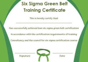 Green Belt Certificate: 10 Unique And Beautiful Templates for Quality Green Belt Certificate Template