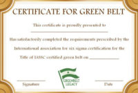 Green Belt Certificate: 10 Unique And Beautiful Templates pertaining to Quality Green Belt Certificate Template
