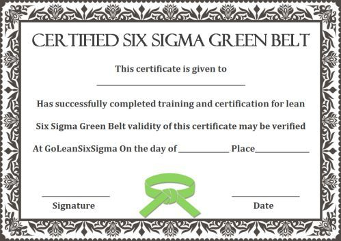 Green Belt Certificate: 10 Unique And Beautiful Templates with regard to Quality Green Belt Certificate Template