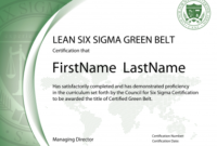 Green Belt Certificate Template (1) – Templates Example for Green Belt Certificate Template