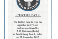 Guinness World Record Certificate Template (7 for Guinness World Record Certificate Template