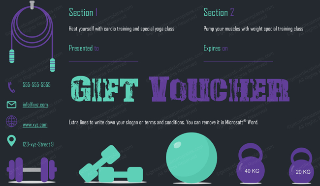 Gym-Exercise-Gift-Certificate-Template (Gift Certificate inside Editable Fitness Gift Certificate Templates