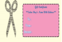 Haircut Gift Certificate Templates | Gift Certificate pertaining to Quality Hair Salon Gift Certificate Templates