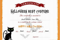 Halloween Best Costume Certificate Templates | Word & Excel intended for Halloween Costume Certificate