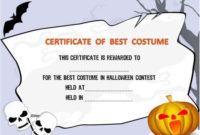 Halloween Costume Award Certificate Template | Certificate for Halloween Certificate Template