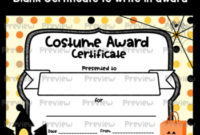 Halloween Costume Award Certificates throughout Best Halloween Costume Certificate
