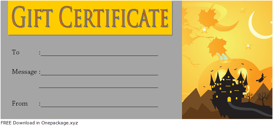 Halloween Gift Certificate Template Free 3 In 2020 | Gift in Halloween Gift Certificate Template Free