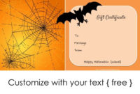 Halloween Gift Certificates | Halloween Gifts, Gift Card regarding Fresh Halloween Gift Certificate Template Free