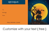 Halloween Gift Certificates throughout Halloween Gift Certificate Template Free