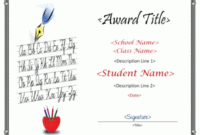 Handwriting Certificate Template | Certificate Templates for Best Handwriting Award Certificate Printable