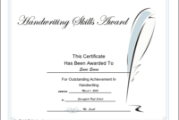 Handwriting Skill Printable Certificate | Printable regarding Handwriting Award Certificate Printable