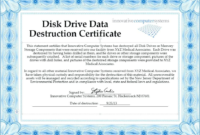 Hard Drive Destruction Certificate Template (1) – Templates regarding Best Hard Drive Destruction Certificate Template