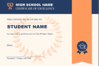 High School Achievement Certificate with Certificate Templates For School