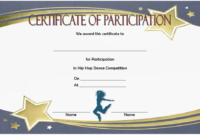 Hip Hop Certificate Template Free For Participation In Dance with regard to Hip Hop Dance Certificate Templates