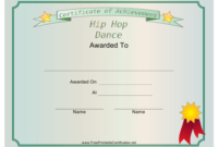 Hip Hop Dance Achievement Certificate Template Download with New Hip Hop Certificate Templates