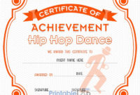 Hip Hop Dance Certificate Format In Blaze Orange, Your Pink with regard to New Hip Hop Certificate Templates