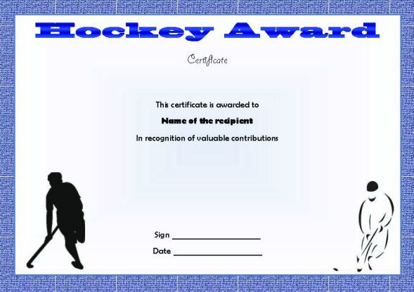 Hockey Award Certificate | Certificate Templates pertaining to Hockey Certificate Templates
