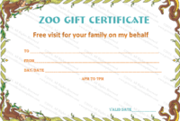 Holiday Gift Certificate Template (Wild Zoo, #5535) | Gift for Unique Zoo Gift Certificate Templates Free Download